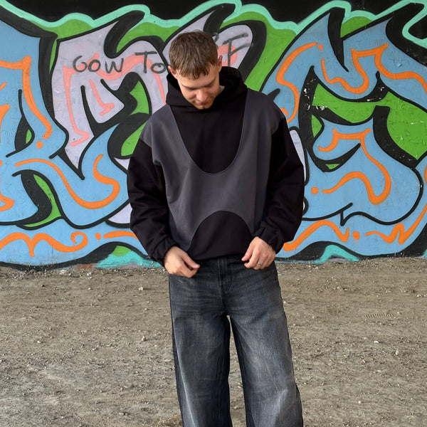 DOUBLE HOODIE BLACK