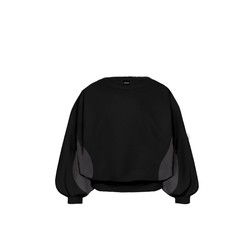 DOUBLE CREWNECK BLACK  - Dwukolorowa bluza oversize