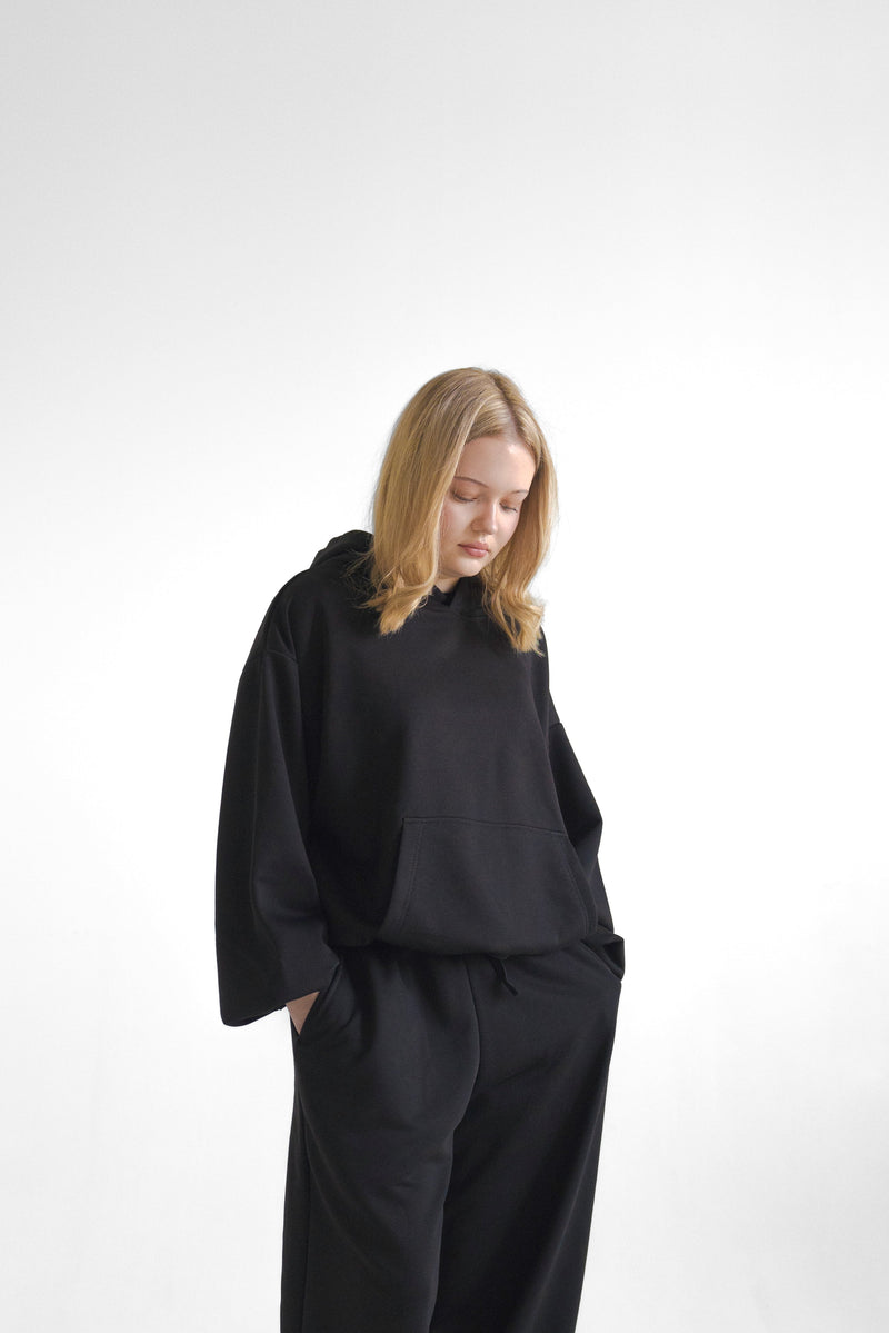 BASIC Hoodie Black - Czarna bluza typu oversize