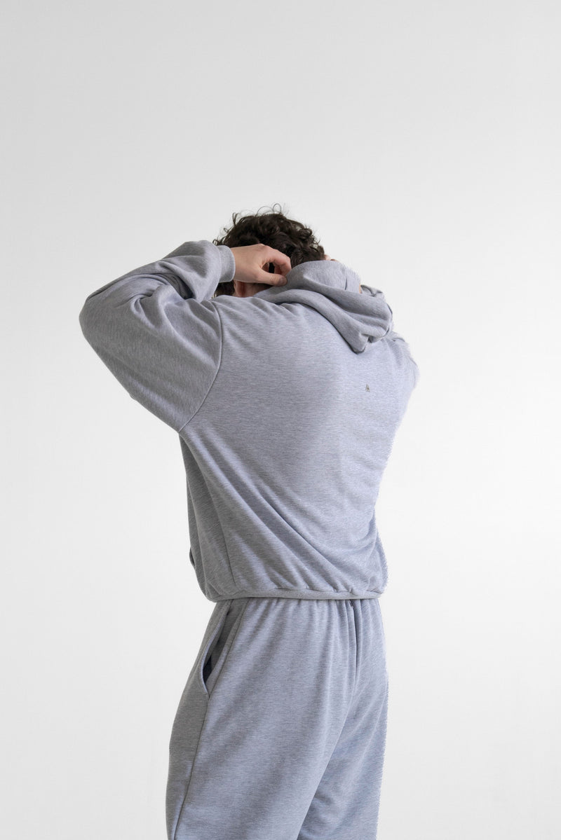BASIC Hoodie Grey - Szara bluza typu oversize