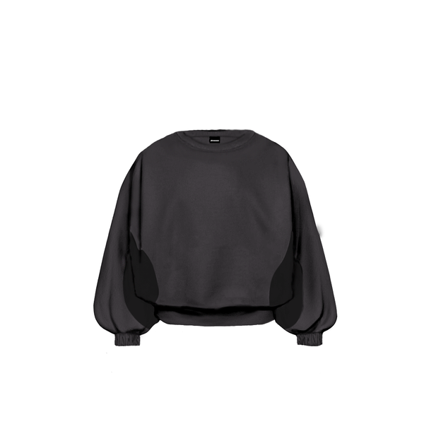 DOUBLE CREWNECK GRAY - Dwukolorowa bluza oversize