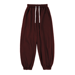 BASIC Sweatpants Burgund - Burgundowe dresy typu baggy