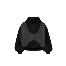 DOUBLE HOODIE BLACK - Dwukolorowa bluza typu oversize