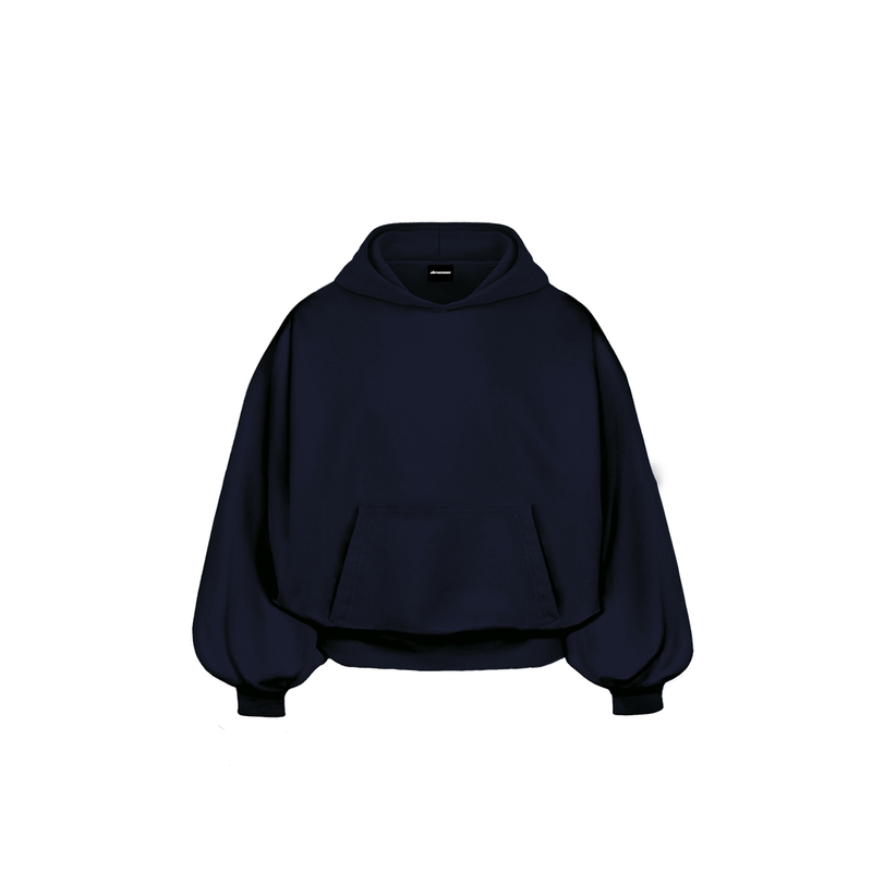 BASIC Hoodie Navy - Niebieska bluza typu oversize