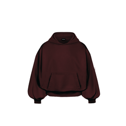 BASIC Hoodie Burgund - Burgundowa bluza oversize