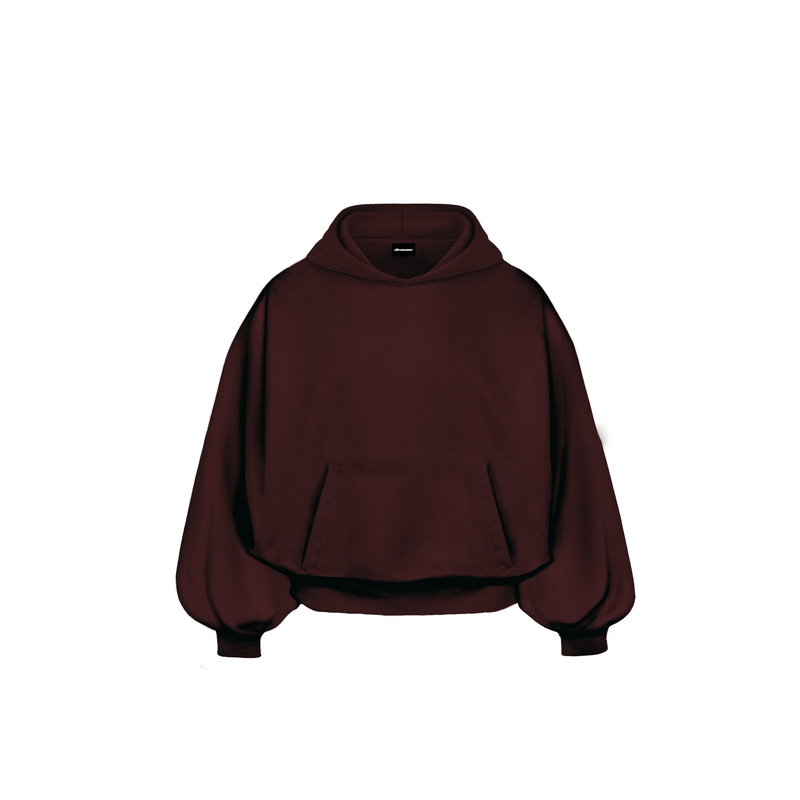 BASIC Hoodie Burgund - Burgundowa bluza oversize