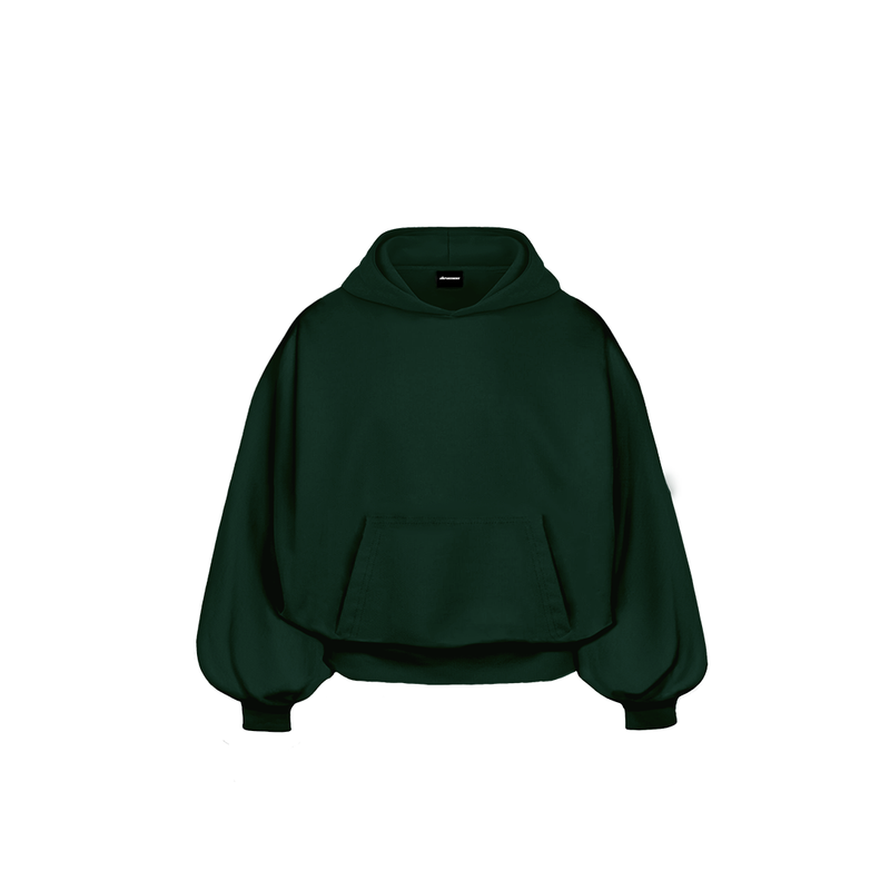 BASIC Hoodie Green - Zielona bluza typu oversize